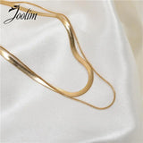 Snake Chain Choker Necklace Stainless Steel Women