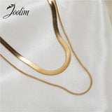 Snake Chain Choker Necklace Stainless Steel Women