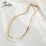 Snake Chain Choker Necklace Stainless Steel Women