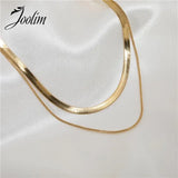 Snake Chain Choker Necklace Stainless Steel Women