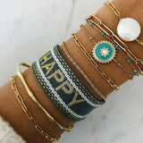 PVD Plated Bamboo Joint Open Mouth Bracelet Drop