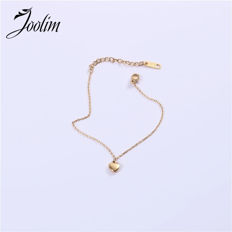 PVD Plated Peach Heart Bracelet Drop Supplier