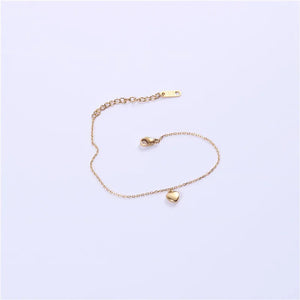 PVD Plated Peach Heart Bracelet Drop Supplier