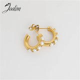 High End PVD Tarnish Pearl Hoop Earring