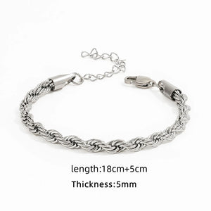 High End PVD Twisted Rope Chain Bracelet