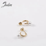 Pearl Drop Hoop Earrings for Women