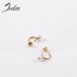 Pearl Drop Hoop Earrings for Women