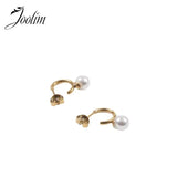 Pearl Drop Hoop Earrings for Women