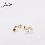 Pearl Drop Hoop Earrings for Women