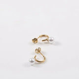 Pearl Drop Hoop Earrings for Women