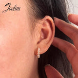 Delicate Pearl Bead C-shaped Hoop Stainless Steel Earring