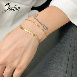 Snake Chain Charm Bracelet Set for Women