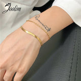 Snake Chain Charm Bracelet Set for Women