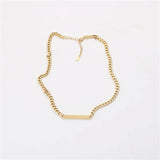 Stylish Stainless Steel Bar Necklace