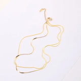 Stylish Jewelry PVD Double Layer Herringbone Necklace