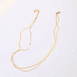 Stylish Jewelry PVD Double Layer Herringbone Necklace