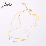 Stylish Jewelry PVD Double Layer Herringbone Necklace