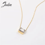 Zircon Pendant Necklace Retro Style