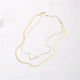 Stylish Double-deck PVD Finish Necklace