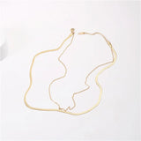 Stylish Double-deck PVD Finish Necklace