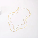 Stylish Double-deck PVD Finish Necklace