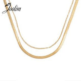 Stylish Double-deck PVD Finish Necklace