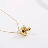 Stylish Stainless Steel Mushroom Pendant Necklace
