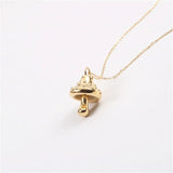 Stylish Stainless Steel Mushroom Pendant Necklace