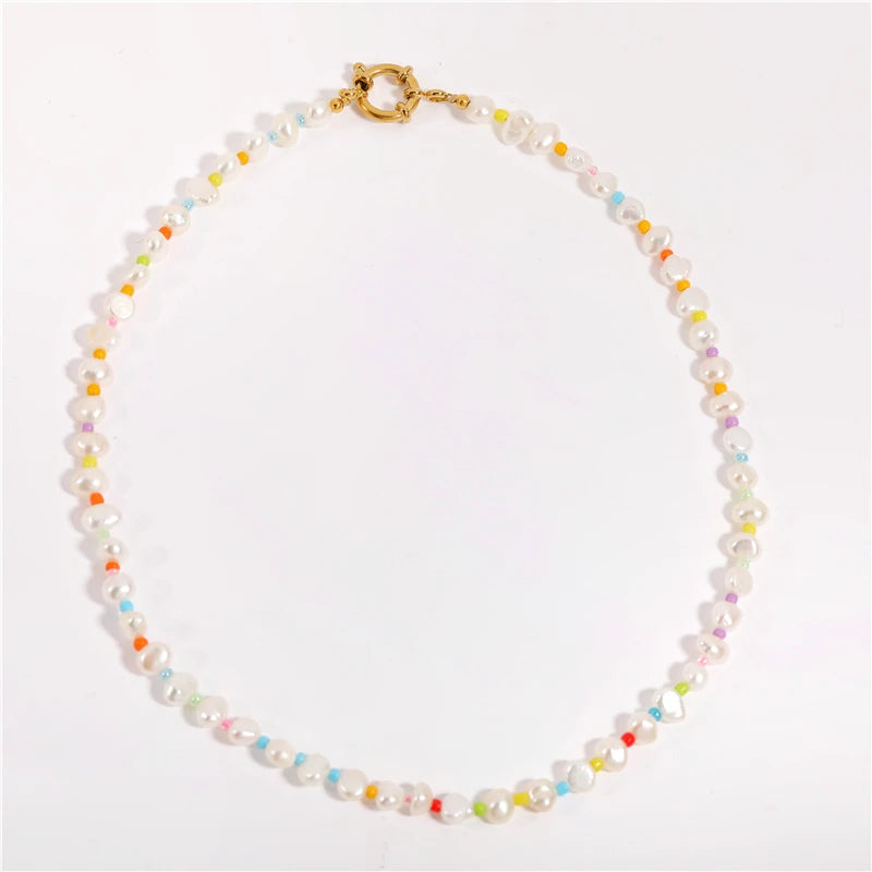 Elegant Freshwater Pearl Necklace with Titanium Steel Buckle