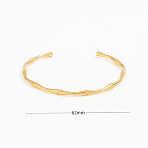 Stylish Bamboo Cuff Stainless Steel Bracelet for Women
