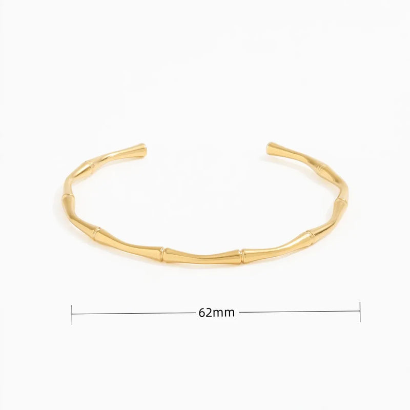 Stylish Bamboo Cuff Stainless Steel Bracelet for Women