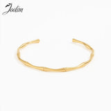 Stylish Bamboo Cuff Stainless Steel Bracelet for Women