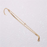 Double Layered Box Chain CZ Charm Bracelet