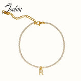 18K PVD Plated Zirconia Stainless Steel Anklet for Women
