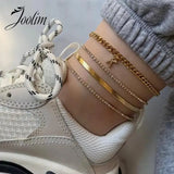 18K PVD Plated Zirconia Stainless Steel Anklet for Women