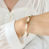 Boho Freshwater Pearl Stone Beaded Bracelet for Women