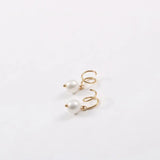 High End PVD Spiral Needle Freshwater Pearl Hoop Earring