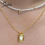 Round Drill Rice Pearl And Bead Necklace Waterproof Jewelry