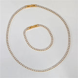 Waterproof CZ Tennis Choker Necklace Stainless Steel