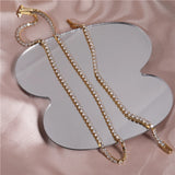 Waterproof CZ Tennis Choker Necklace Stainless Steel