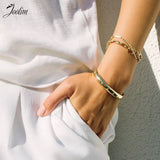 Waterproof Zirconia Pave Cuff Stainless Steel Bracelet