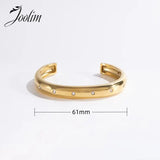 Waterproof Zirconia Pave Cuff Stainless Steel Bracelet