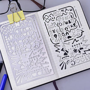 Bullet Journal Stencil Set, Stainless Steel Planner Stencils, 2017 Arrival