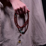 African Lobular Red Sandalwood Bracelet 108 Beads 8mm Round Wood Bracelet