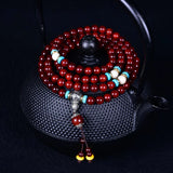 African Lobular Red Sandalwood Bracelet 108 Beads 8mm Round Wood Bracelet