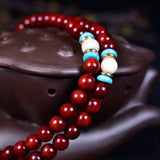 African Lobular Red Sandalwood Bracelet 108 Beads 8mm Round Wood Bracelet