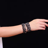 Rutilated Quartz Stone Bracelet 108 Beads Crystal Wrist Lucky Jewelry