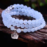 Crystal Bracelet Lucky Flower Pendant Multilayer Jewelry