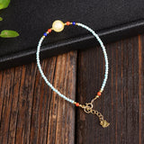 Ore Natural Stone Bracelet Round Yellow Stone for Women
