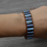 Boho Crystal Leather Wrap Bracelet European American Jewelry